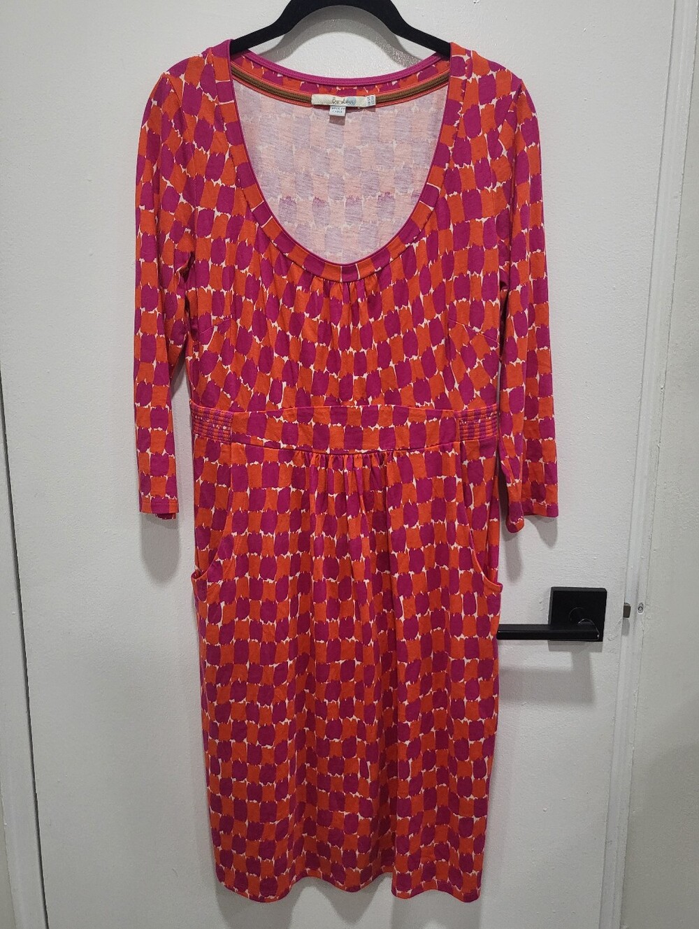 NWOT Boden 3/4 Sleeve Scoop Neck Jersey Dress - Size 8 Regular